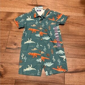 Carter's Green Dinosaur Romper